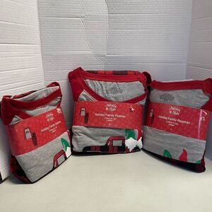 HOLIDAY STYLE 3 Women’s Pajama Sets Gray Red And Black Plaid Sizes S L and XL